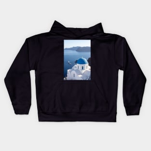 Blue domed white building. Kids Hoodie